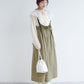 2way nylon gathered skirt (khaki) *JP