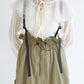 2way nylon gathered skirt (khaki) *JP