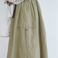 2way nylon gathered skirt (khaki) *JP