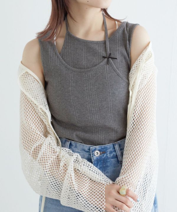 teleco layered tank top (charcoal) *JP