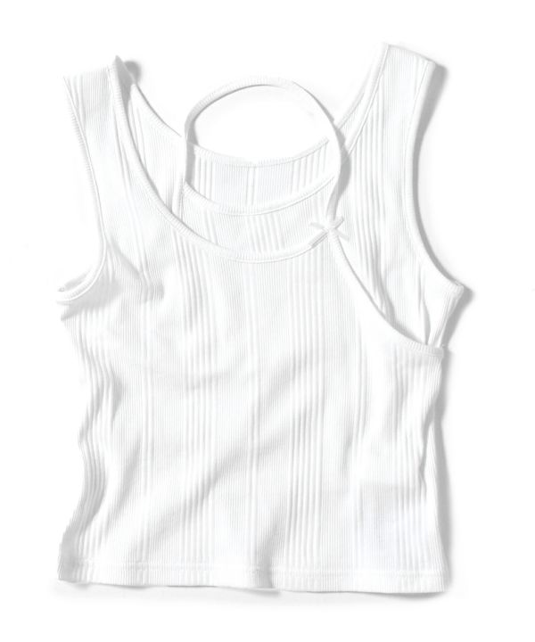 teleco layered tank top (white) *JP