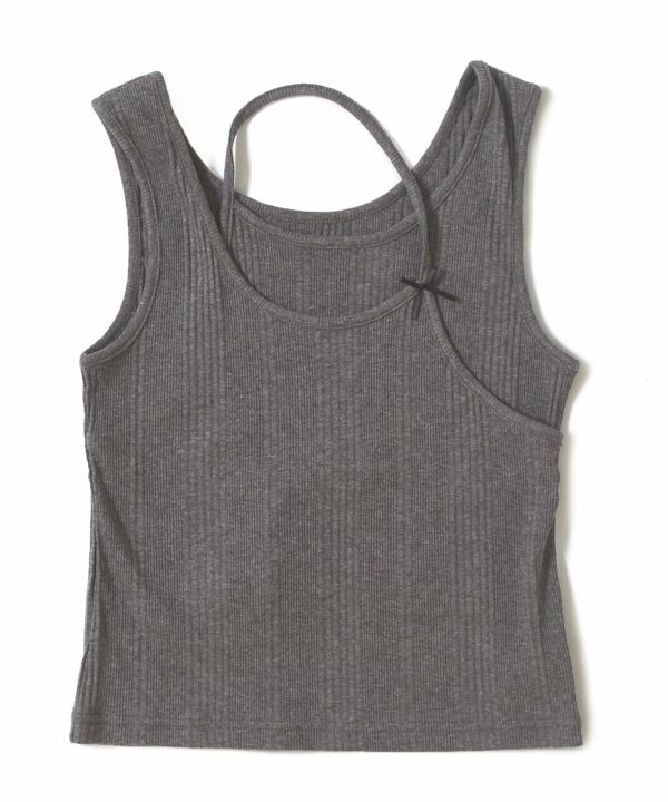 teleco layered tank top (charcoal) *JP