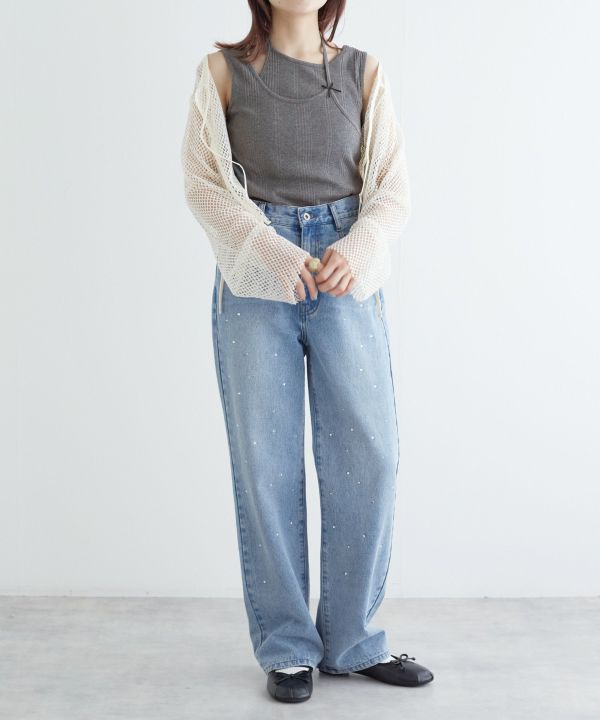 teleco layered tank top (charcoal) *JP