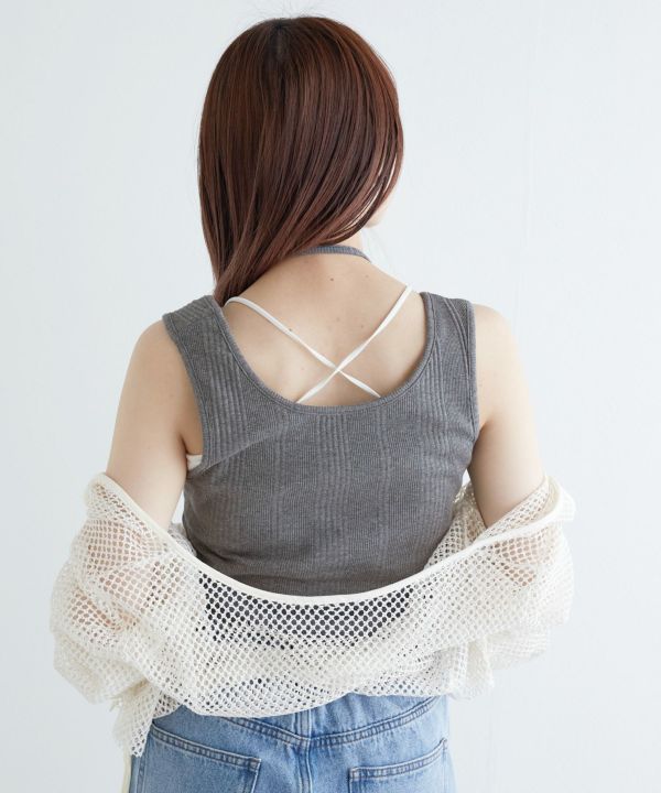 teleco layered tank top (charcoal) *JP