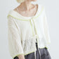 openwork color cardigan (white) *JP