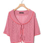 openwork color cardigan (pink) *JP