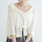 openwork color cardigan (white) *JP