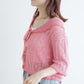 openwork color cardigan (pink) *JP