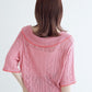 openwork color cardigan (pink) *JP