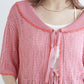 openwork color cardigan (pink) *JP