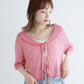 openwork color cardigan (pink) *JP