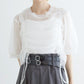 front draw sheer top (white) *JP