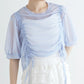 front draw sheer top (blue) *JP