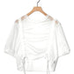 front draw sheer top (white) *JP