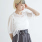 front draw sheer top (white) *JP