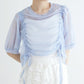 front draw sheer top (blue) *JP