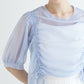 front draw sheer top (blue) *JP