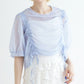 front draw sheer top (blue) *JP