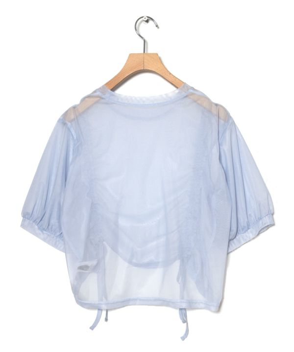 front draw sheer top (blue) *JP