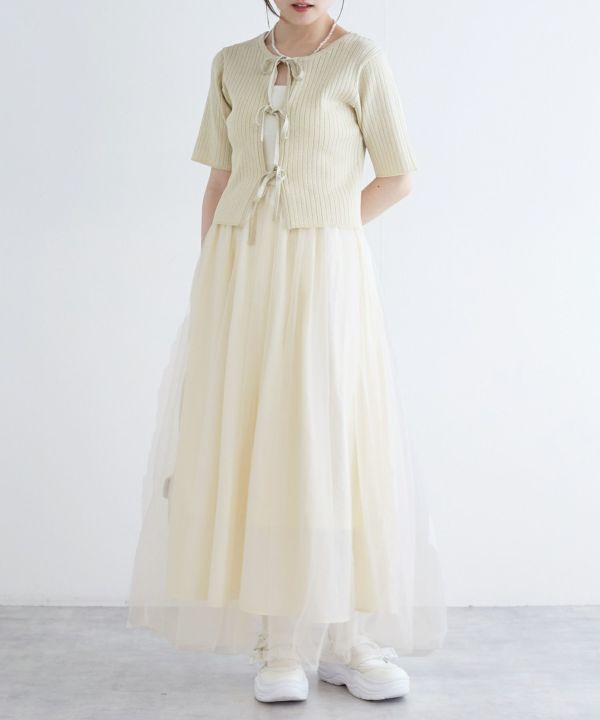 back cross cami dress (ivory) *JP