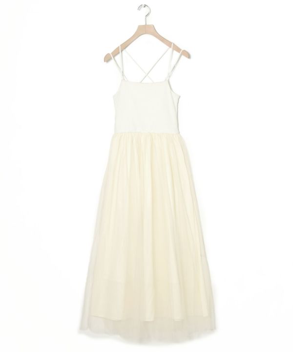 back cross cami dress (ivory) *JP