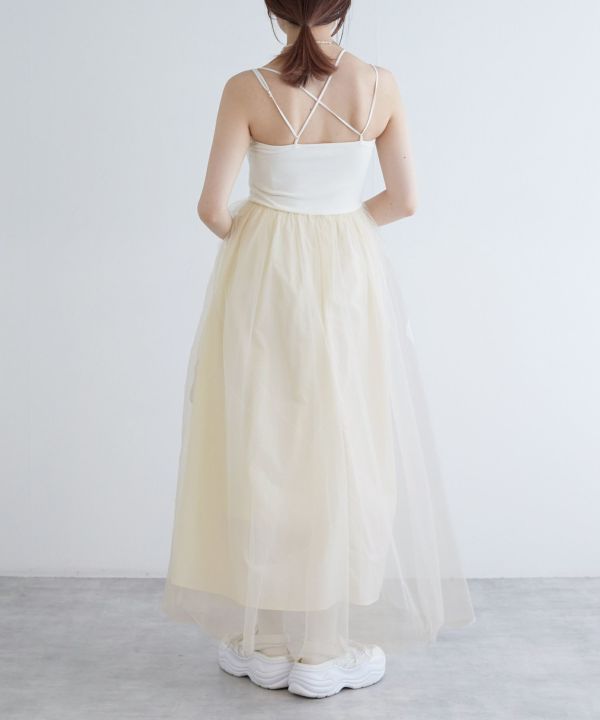 back cross cami dress (ivory) *JP