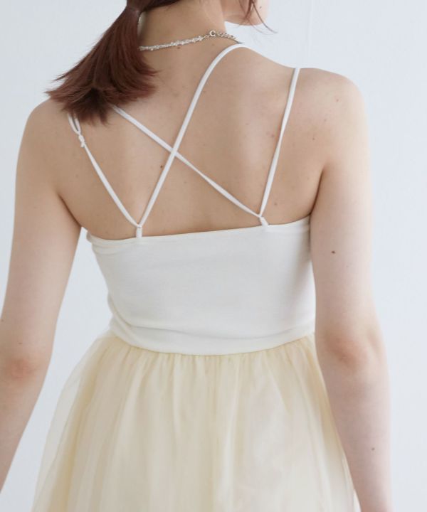 back cross cami dress (ivory) *JP