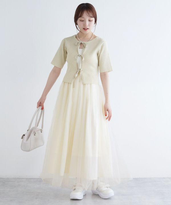 back cross cami dress (ivory) *JP