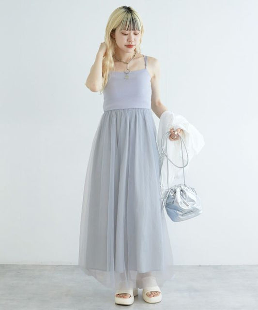 back cross cami dress (blue) *JP