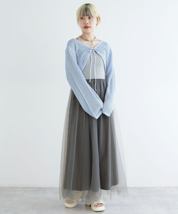 back cross cami dress (grey) *JP