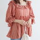 2way frilled collar top (coral pink) *JP