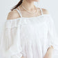 2way frilled collar top (white) *JP