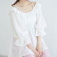 2way frilled collar top (white) *JP