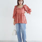 2way frilled collar top (coral pink) *JP