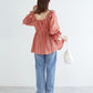 2way frilled collar top (coral pink) *JP