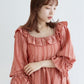 2way frilled collar top (coral pink) *JP