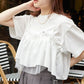 tee with frill cami (white) *JP