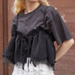 tee with frill cami (charcoal) *JP