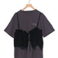 tee with frill cami (charcoal) *JP