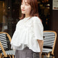 tee with frill cami (white) *JP