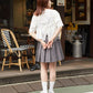 tee with frill cami (white) *JP