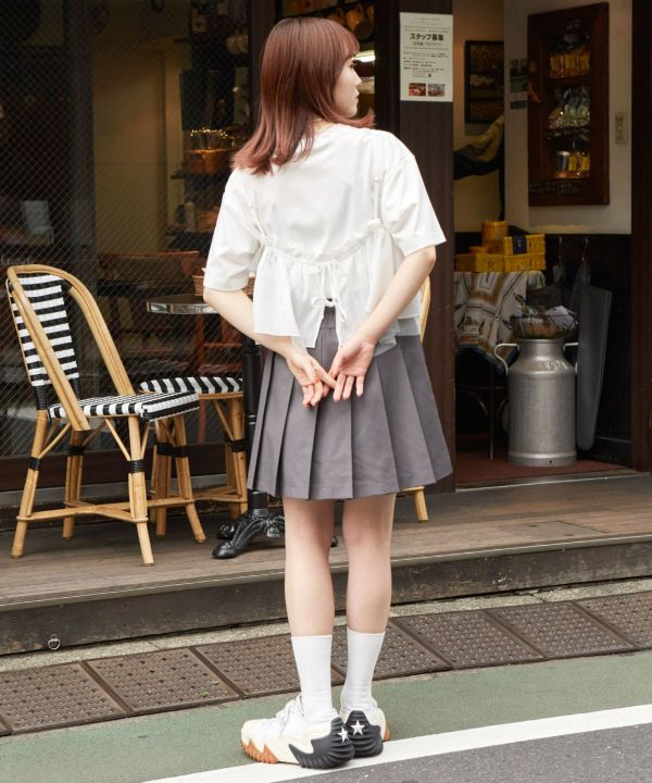 tee with frill cami (white) *JP