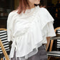 tee with frill cami (white) *JP