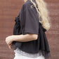 tee with frill cami (charcoal) *JP