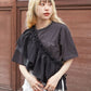 tee with frill cami (charcoal) *JP