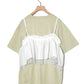 tee with frill cami (mint) *JP