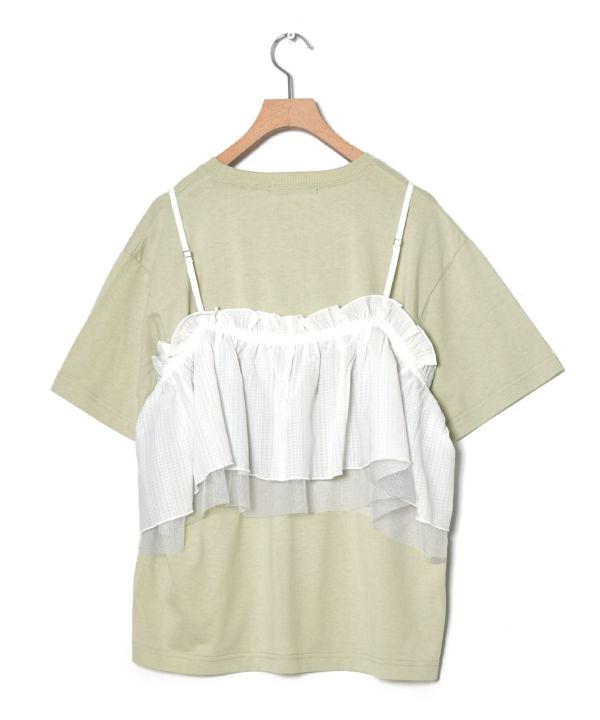 tee with frill cami (mint) *JP