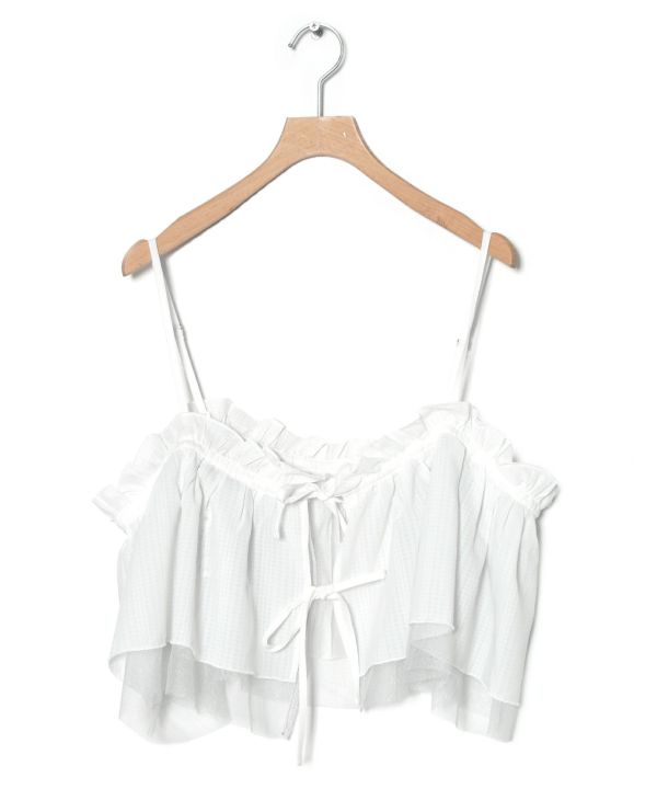 tee with frill cami (white) *JP