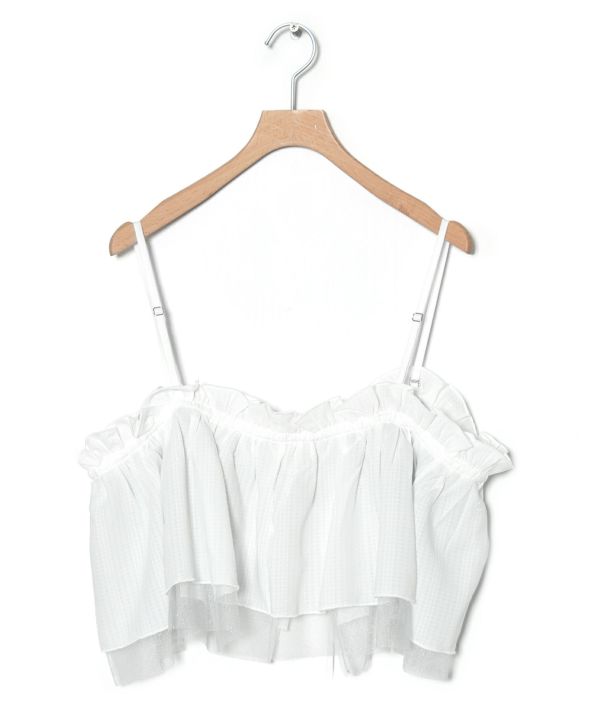 tee with frill cami (white) *JP