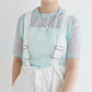 sheer ribbon top (blue) *JP